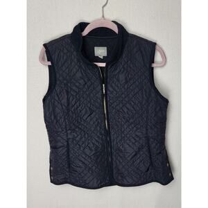 J Jill puffer Vest Womens M outdoor english equestrian Mature Quilted cabincore